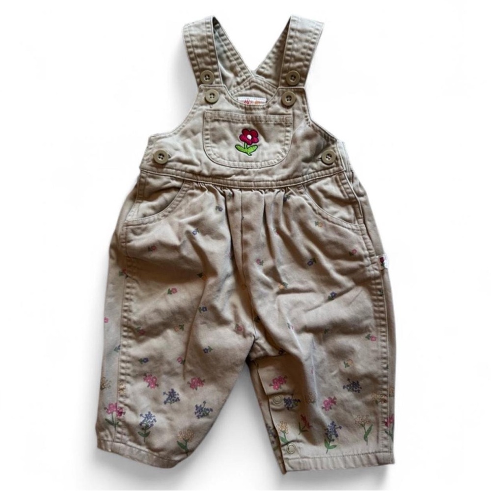 Vtg carters floral overalls baby girl 3-6 months